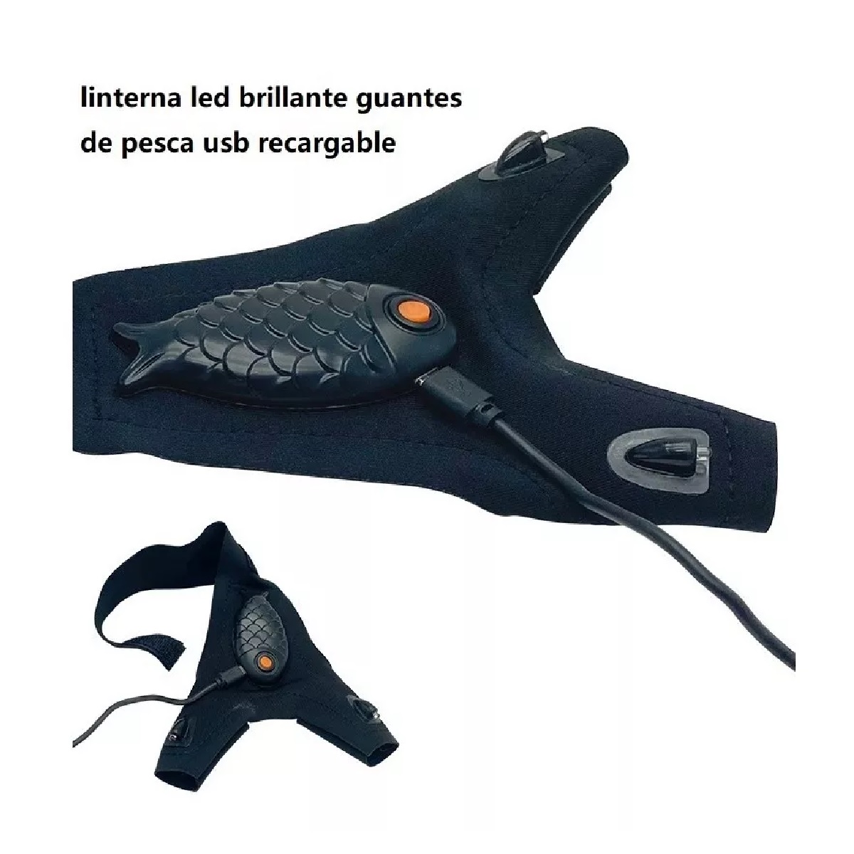 Guante Led Camping Trabajo Emergencia Luz Impermeable Pesca 