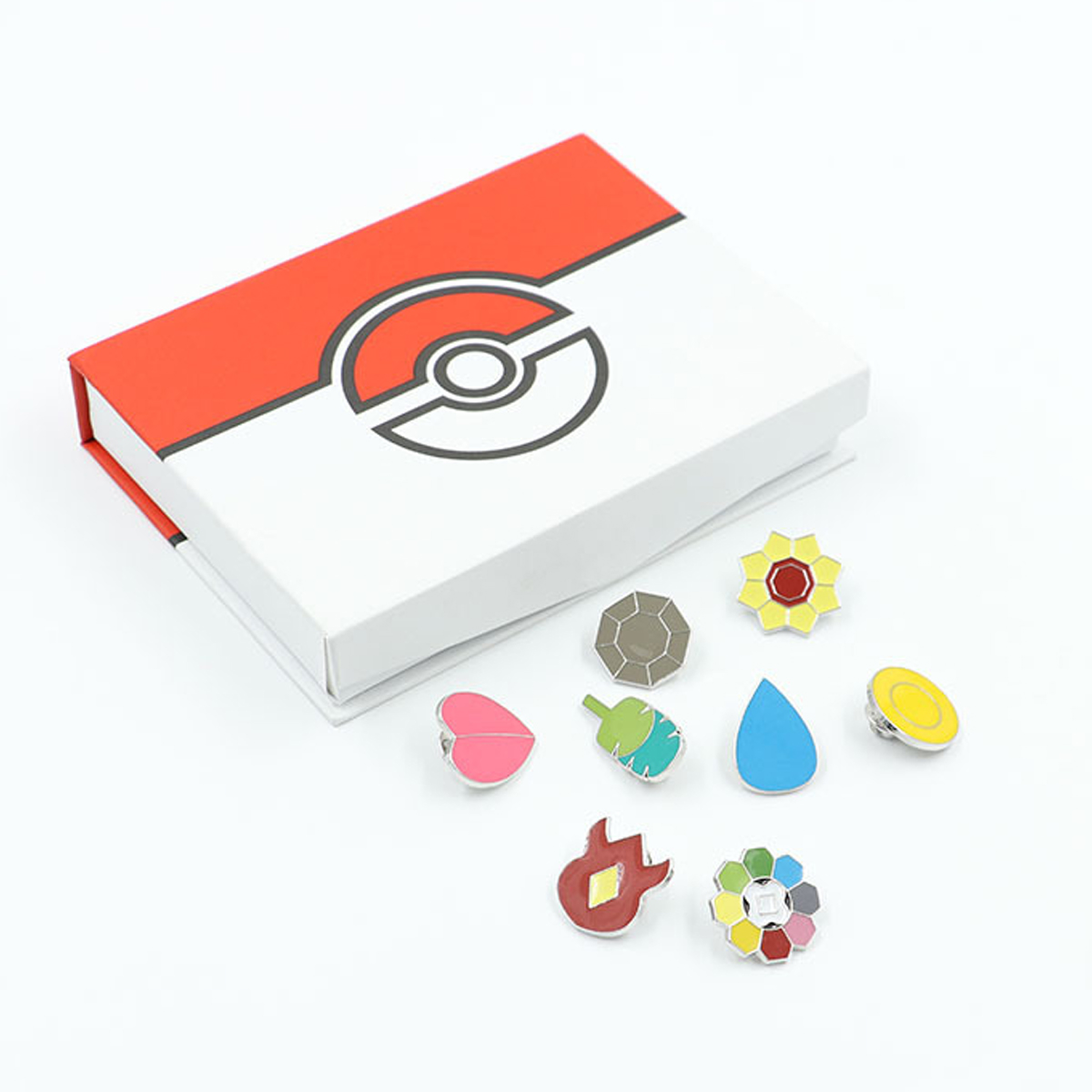 Medallas De Gimnasio Pokemon Coleccionables Estuche Pines Insignia