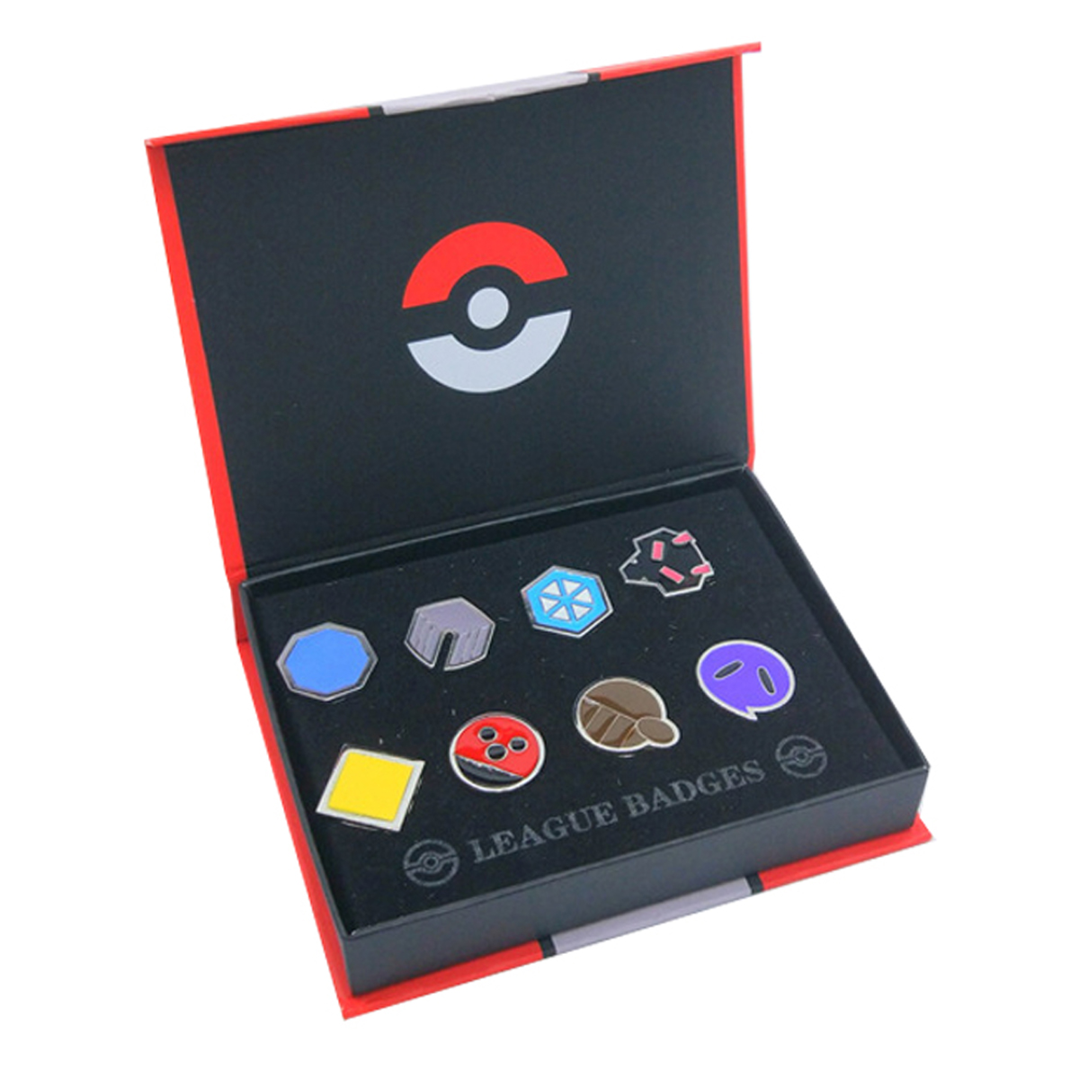 Medallas De Gimnasio Pokemon Coleccionables Estuche Pines Insignia