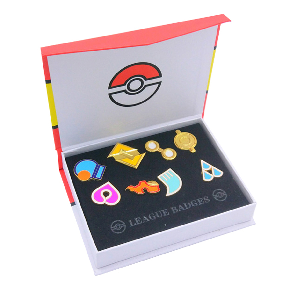 Medallas De Gimnasio Pokemon Coleccionables Estuche Pines Insignia