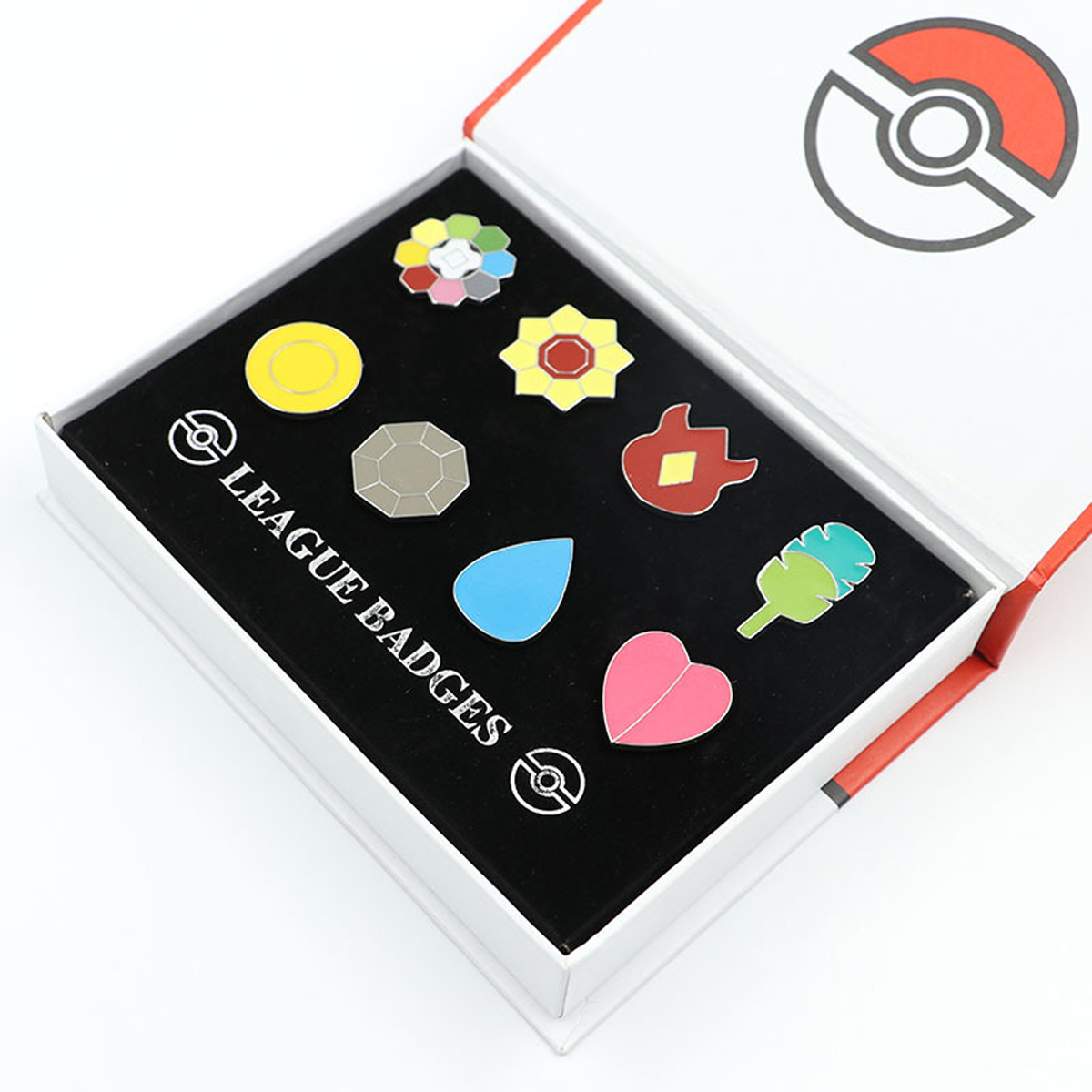Medallas De Gimnasio Pokemon Coleccionables Estuche Pines Insignia