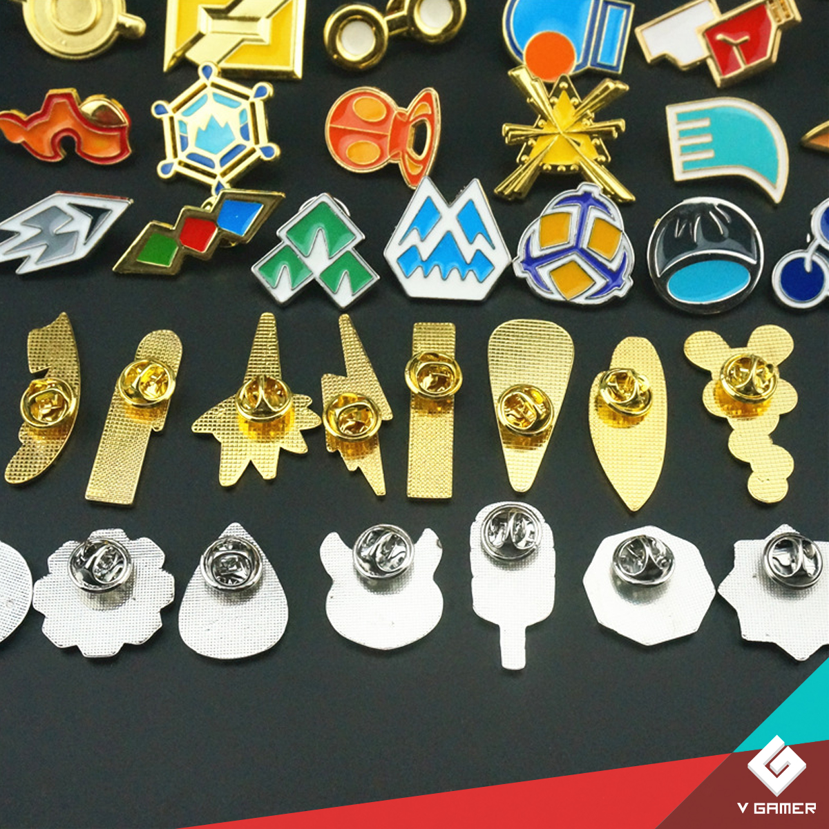Medallas De Gimnasio Pokemon Coleccionables Estuche Pines Insignia