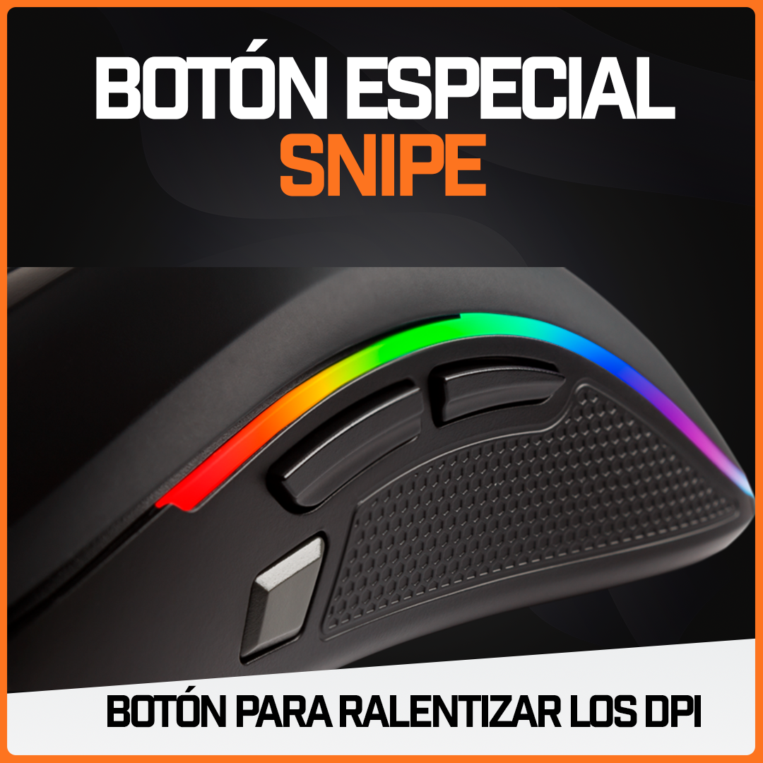 Mouse Gamer Ratón Pro Juegos Usb Periférico Rgb Pc 24000 Dpi