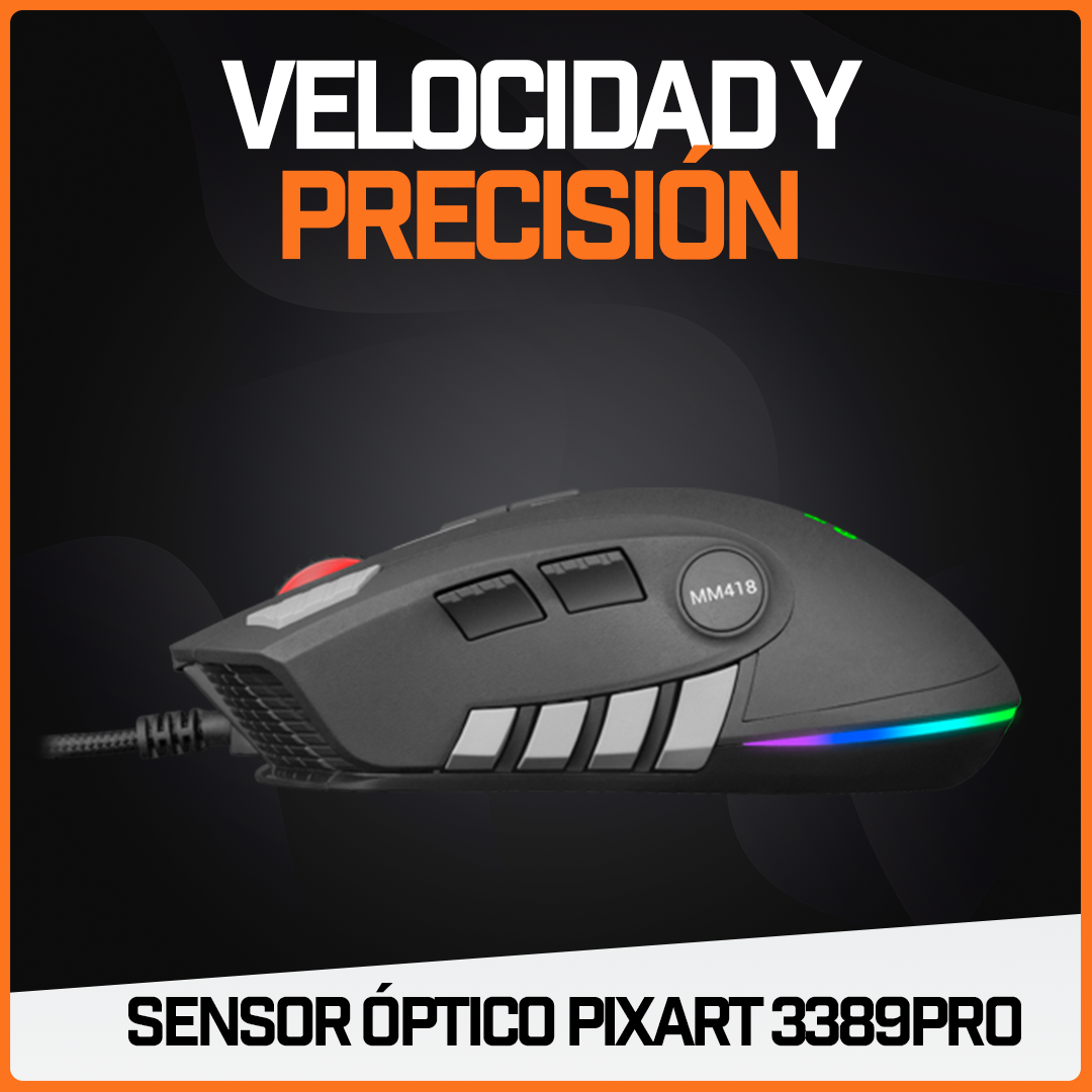 Mouse Gamer Ratón Pro Juegos Usb Periférico Rgb Pc 32000 Dpi