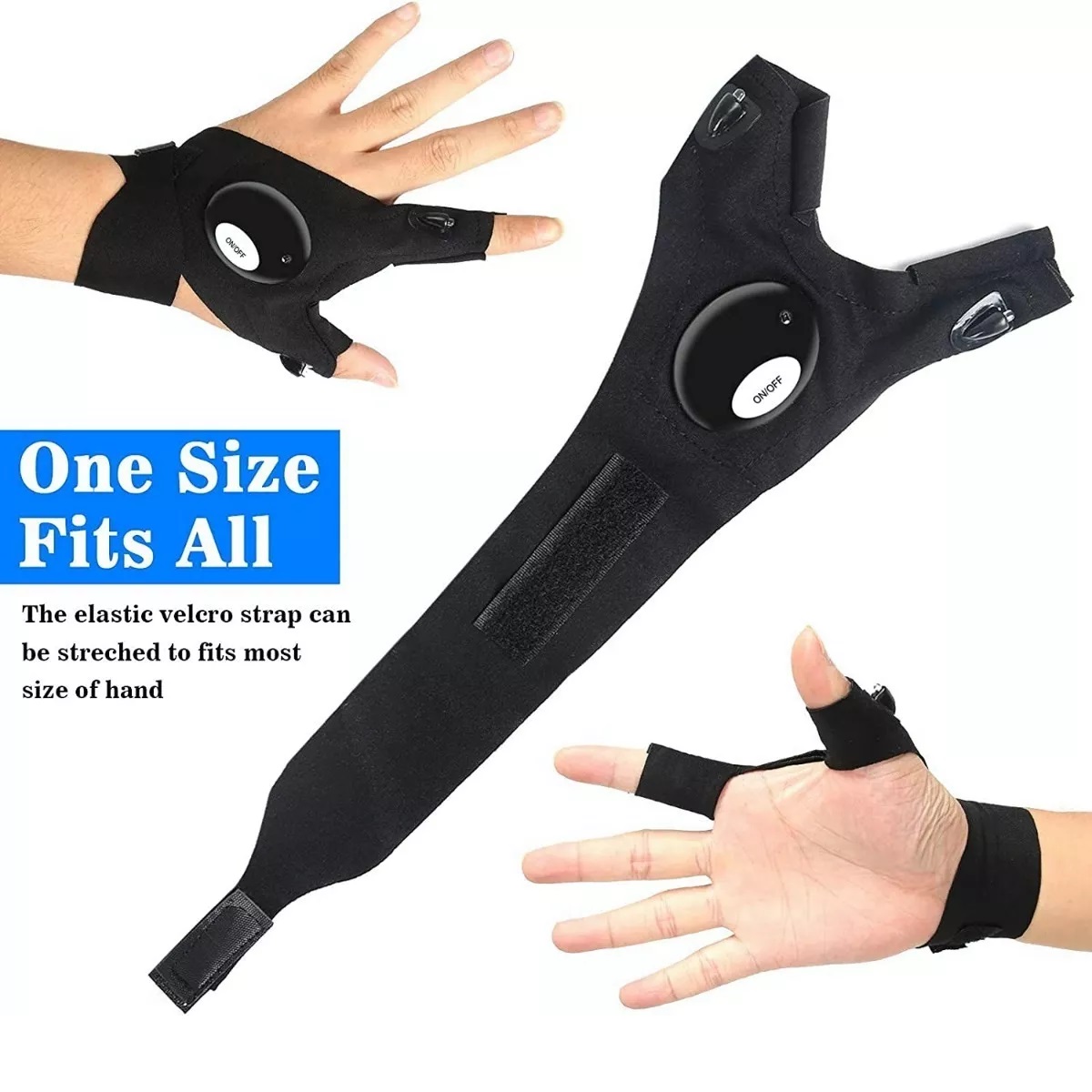 Ajustable Impermeable Led Guante Emergenciatrabajo Luz Pesca