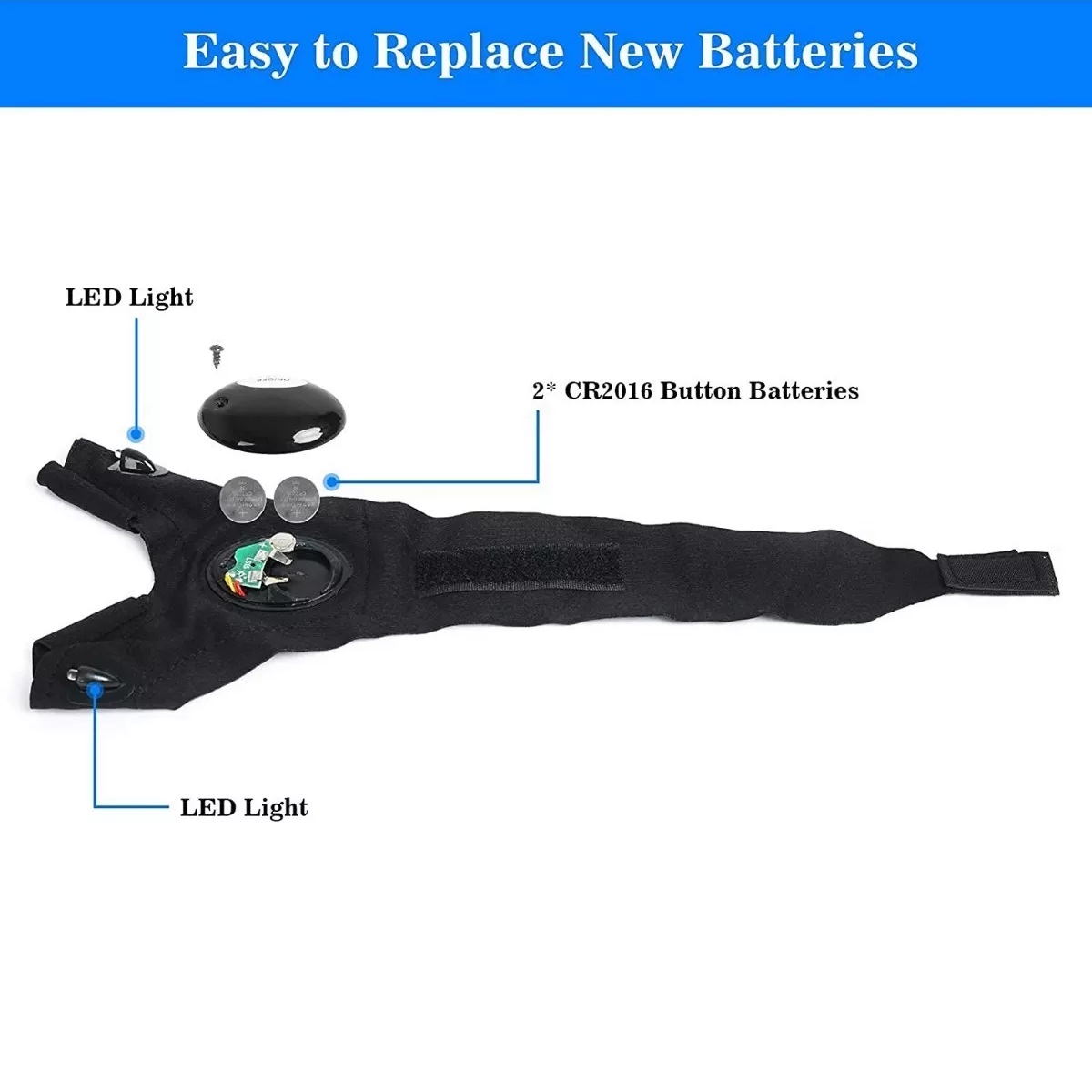 Ajustable Impermeable Led Guante Emergenciatrabajo Luz Pesca