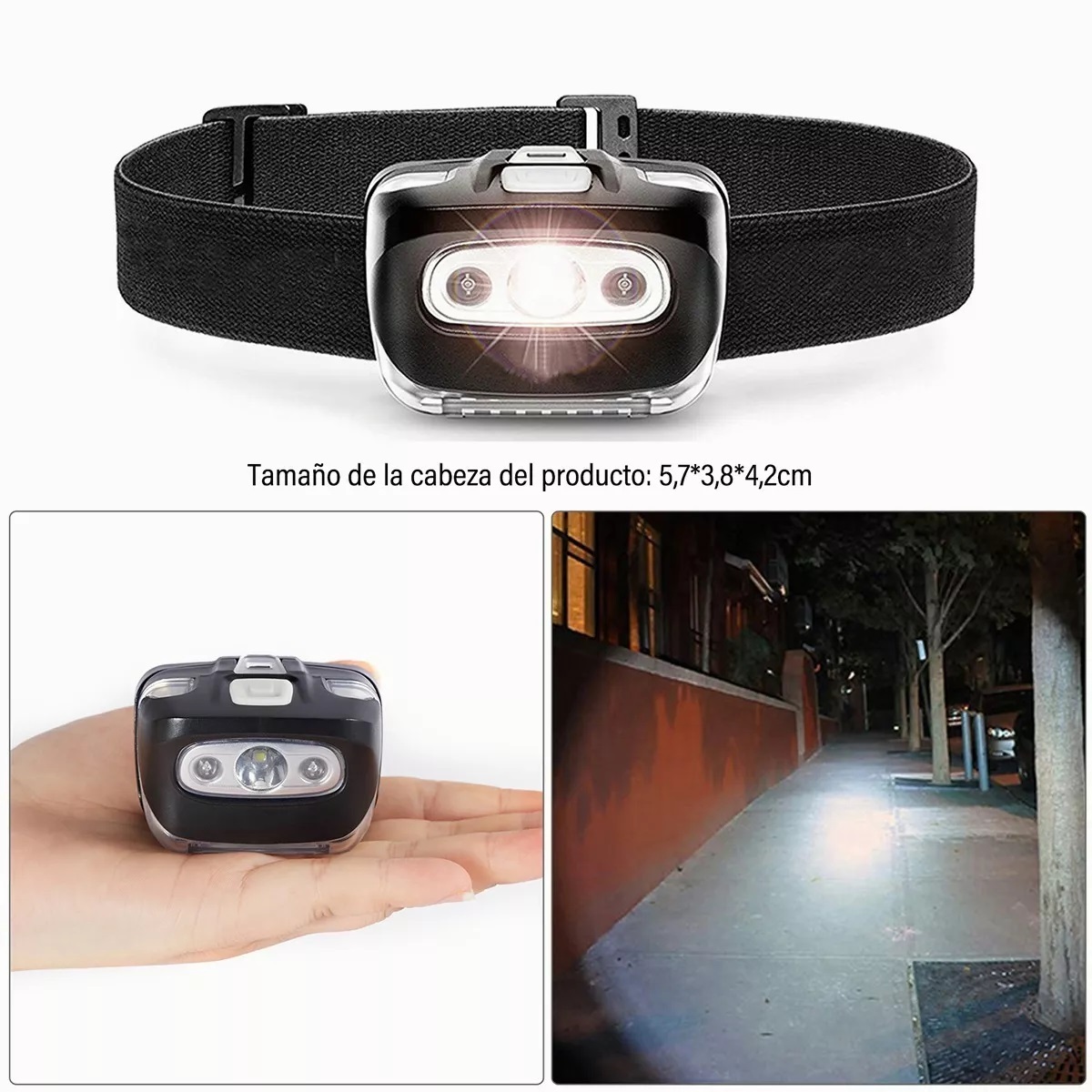 Lampara Minera De Cabeza Led Linternas Para Camping 2 Piezas