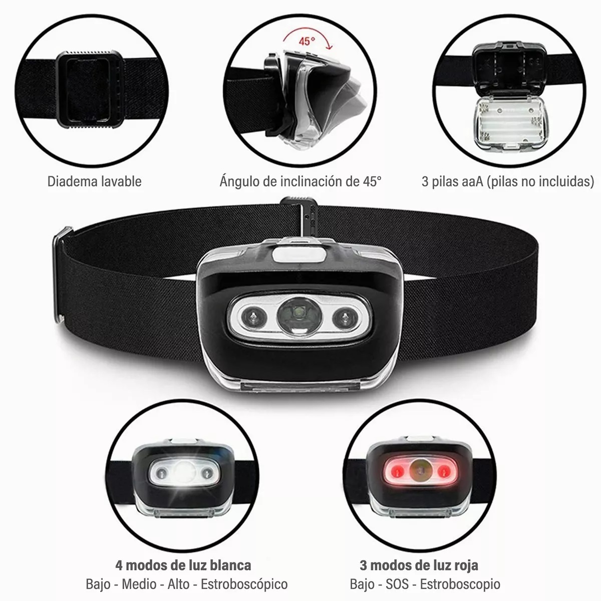 Lampara Minera De Cabeza Led Linternas Para Camping 2 Piezas