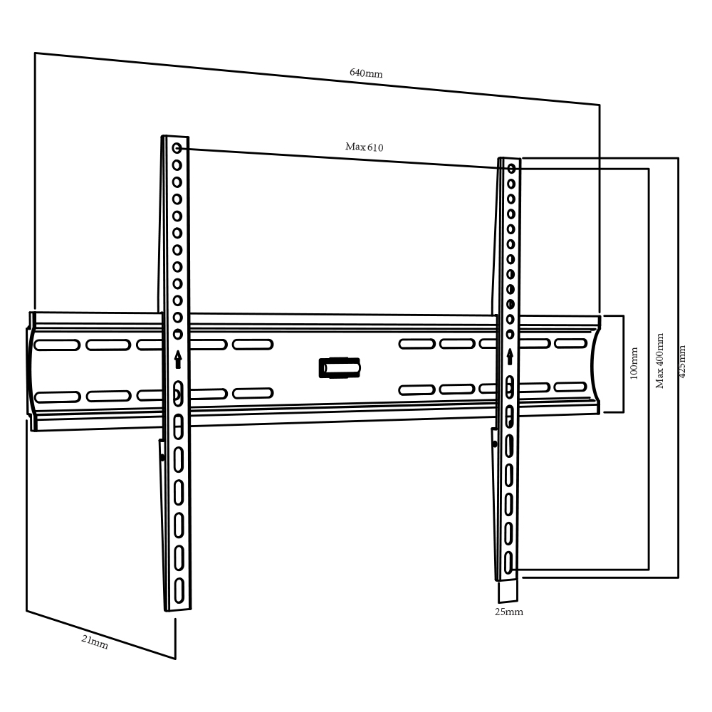 Soporte para TV TAIKA TK-FM3270 Plasma, Led, LCD 32-70 Pulgadas Vesa MAX 600x400 Carga máximo -40kg