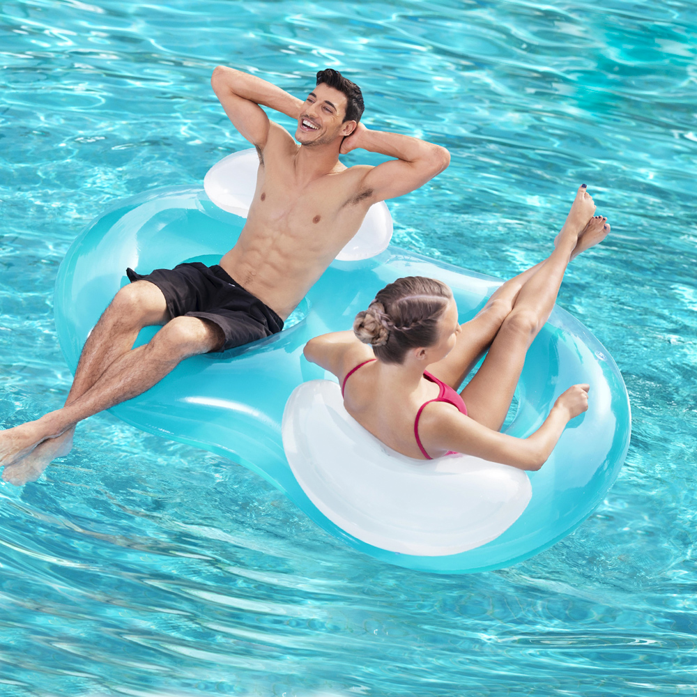 Sillón Inflable Flotador Para Dos Personas Salvavidas Azul