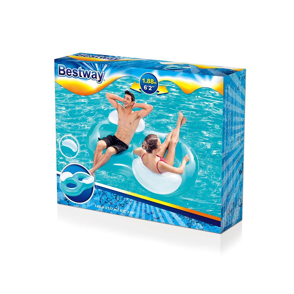 Sillón Inflable Flotador Para Dos Personas Salvavidas Azul