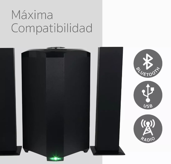 Minicomponente Fol Bluetooth Teatro En Casa Bocinas Audio.