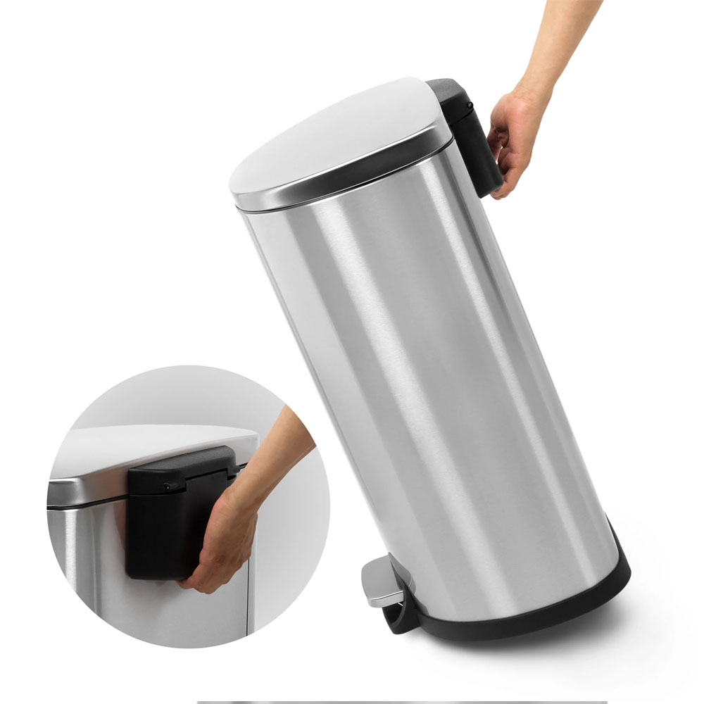 Bote de Basura Semicircular de Acero Inoxidable con Pedal 50 litros