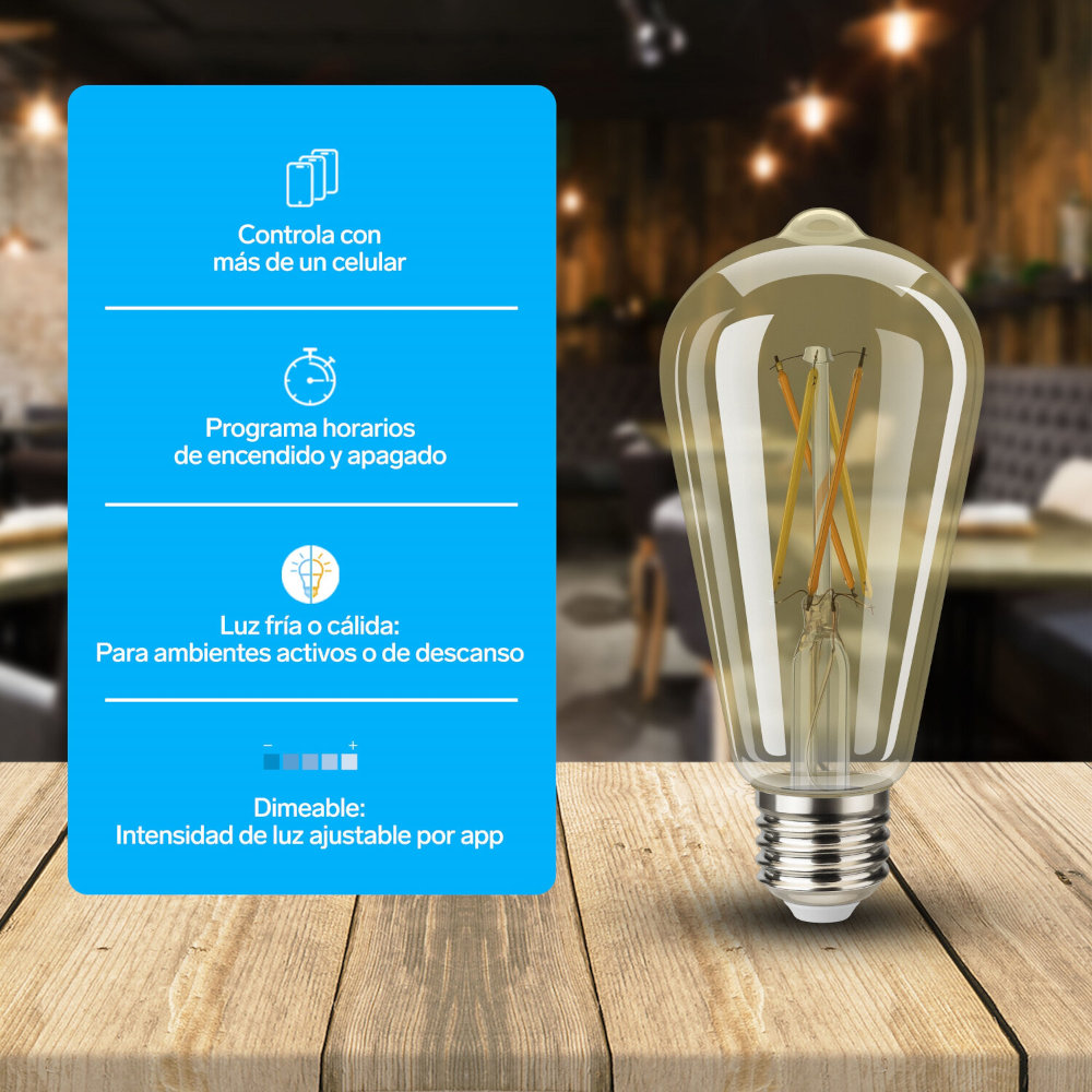 3 focos LED vintage Wi-Fi de 4,5 W 