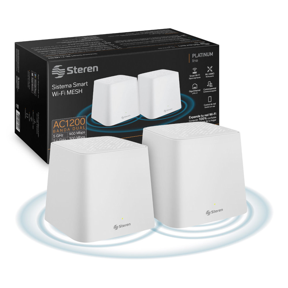Sistema Smart Wi-Fi MESH doble, 2,4 GHz y 5 GHz (B/G/N/A/AC/V/R) 