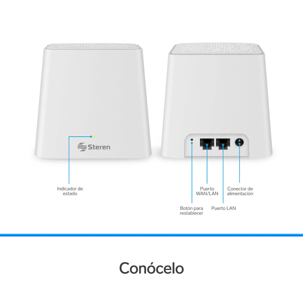 Sistema Smart Wi-Fi MESH doble, 2,4 GHz y 5 GHz (B/G/N/A/AC/V/R) 