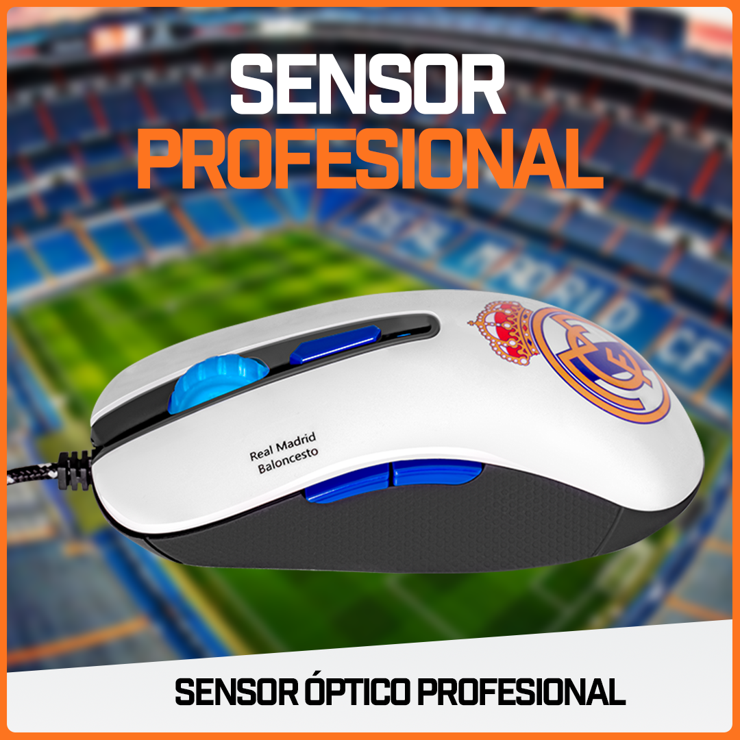 Mouse Gamer Ratón Juegos Usb Periférico Real Madrid
