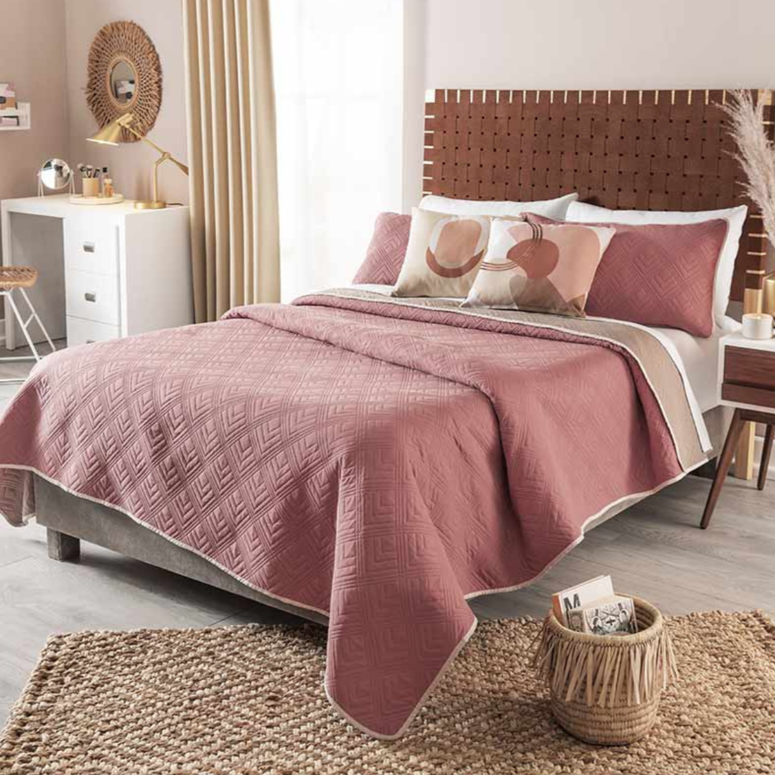 Edredón Ligero Mat Novo Deep Rose 43864 Vianney