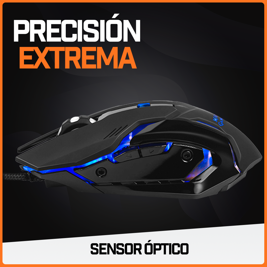 Mouse Gamer Ratón Juegos Usb Periférico Rgb Pc Ergonómico