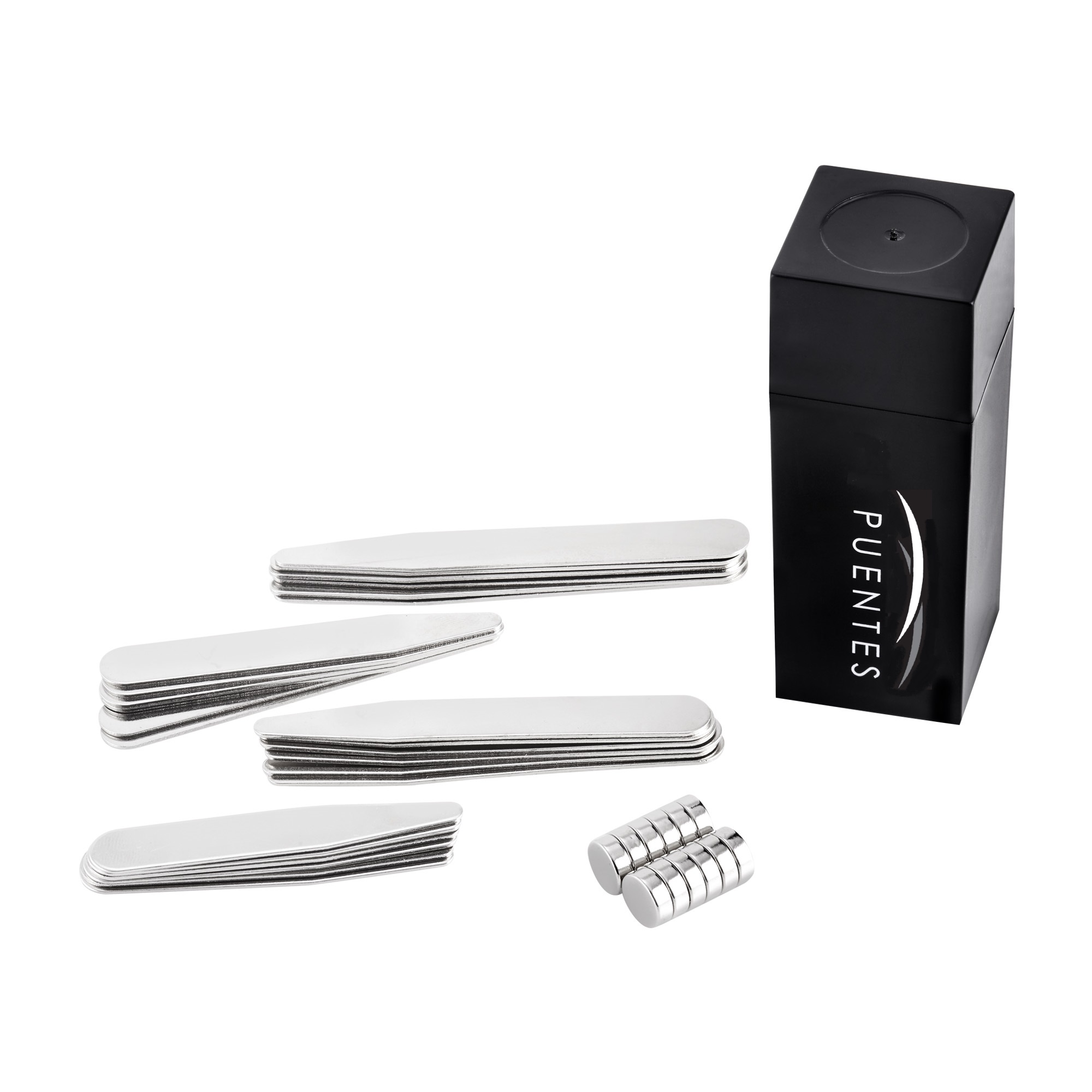 Varillas (Ballenas) de Acero Inoxidable Para Cuello de Camisa Juego de 24 Pzs C/ Imanes