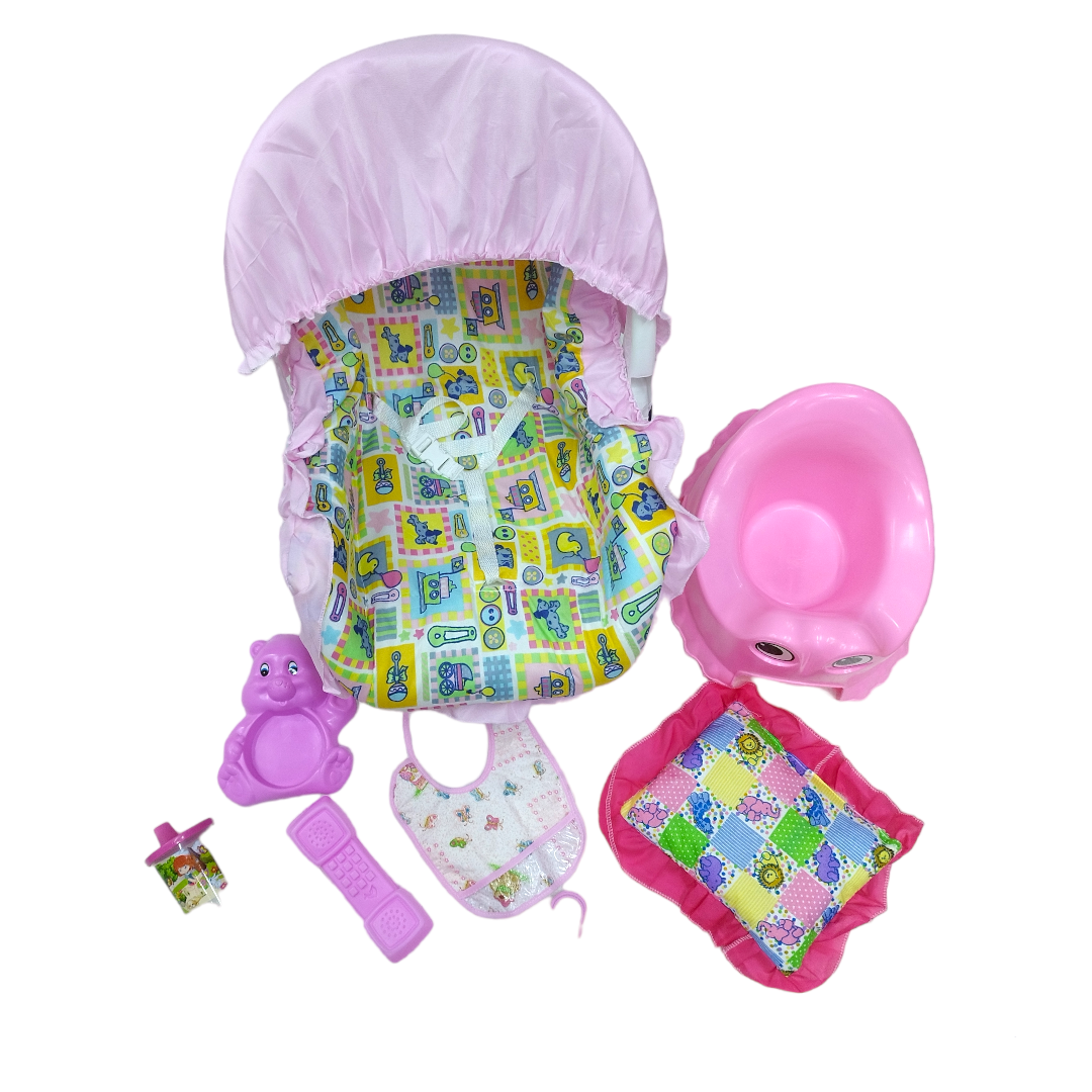 Silla Portabebé Mecedora Con Funda Y 7 Accesorios De Regalo