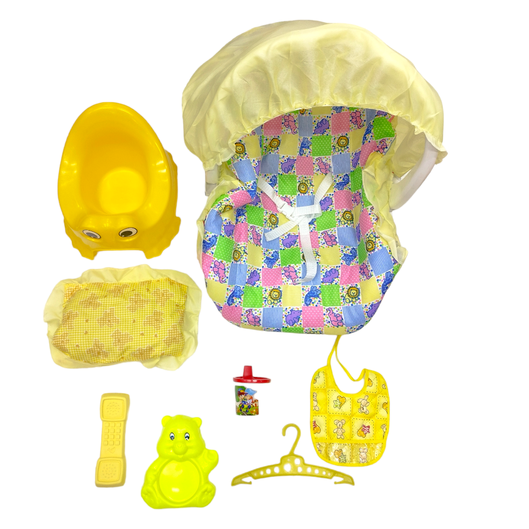 Silla Portabebé Mecedora Con Funda Y 7 Accesorios De Regalo