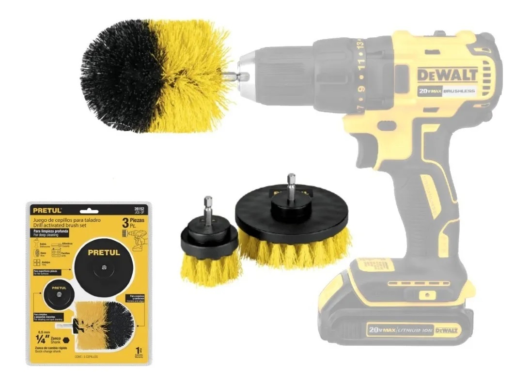 Cardas cepillo para taladro con limpieza profunda