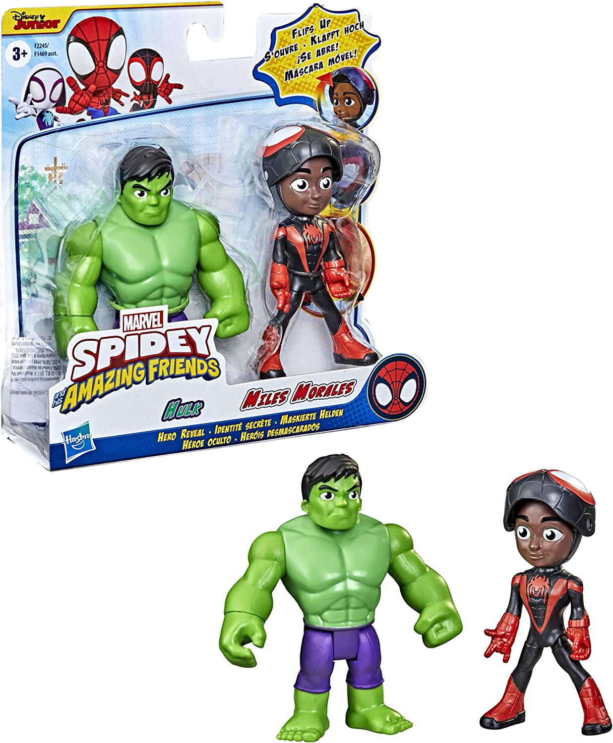 Figura Spidey Amazing Friends Hulk Y Miles Morales Spiderman