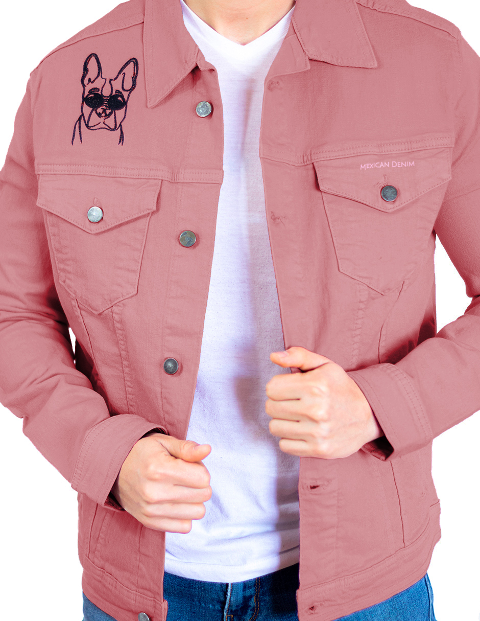 Chamarra de mezclilla rosa hombre new arrivals