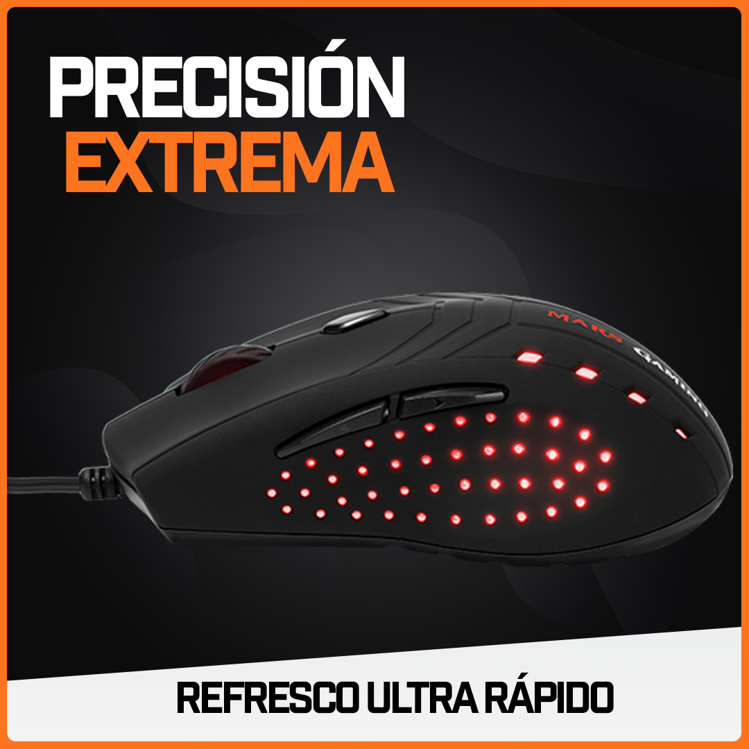 Mouse Gamer Ratón Juegos Usb Periférico Rojo Pc Ergonómico