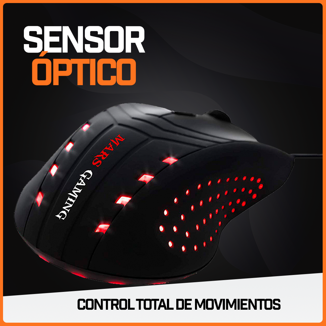 Mouse Gamer Ratón Juegos Usb Periférico Rojo Pc Ergonómico