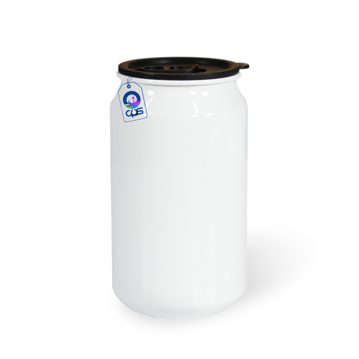 Lata de 350 ml. con tapa de silicón para sublimar..