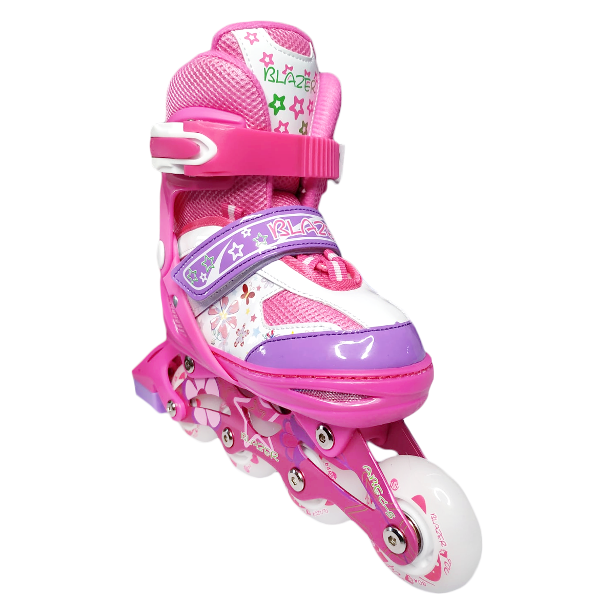 Kit Patinaje Led Ajustables Infantil Rosa con Mochila Y Protecciones