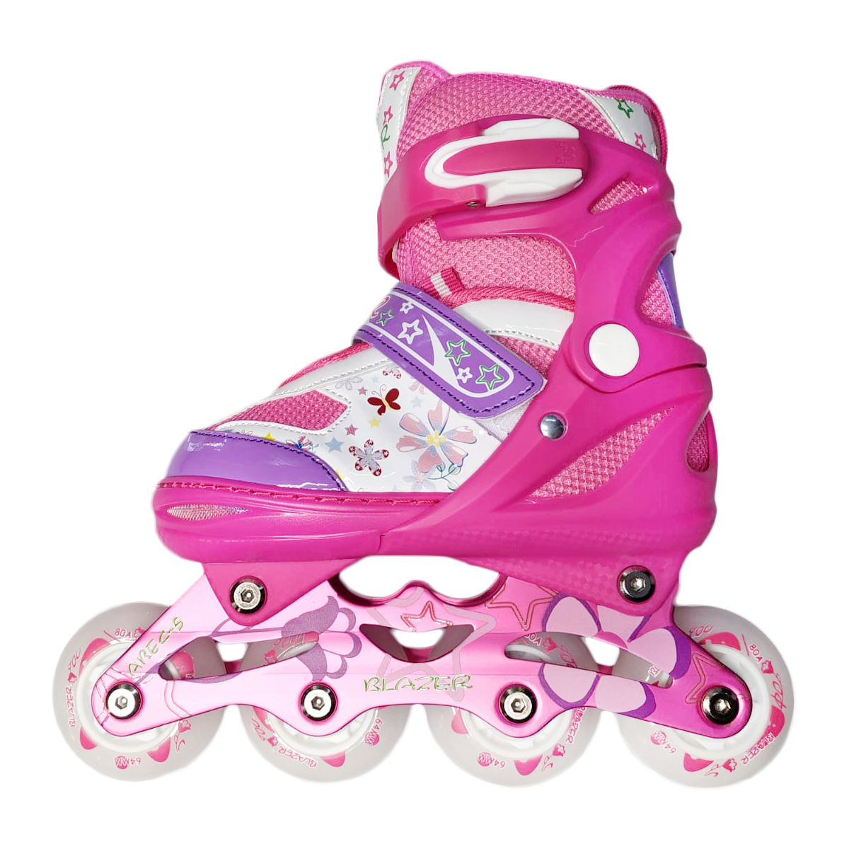 Kit Patinaje Led Ajustables Infantil Rosa con Mochila Y Protecciones