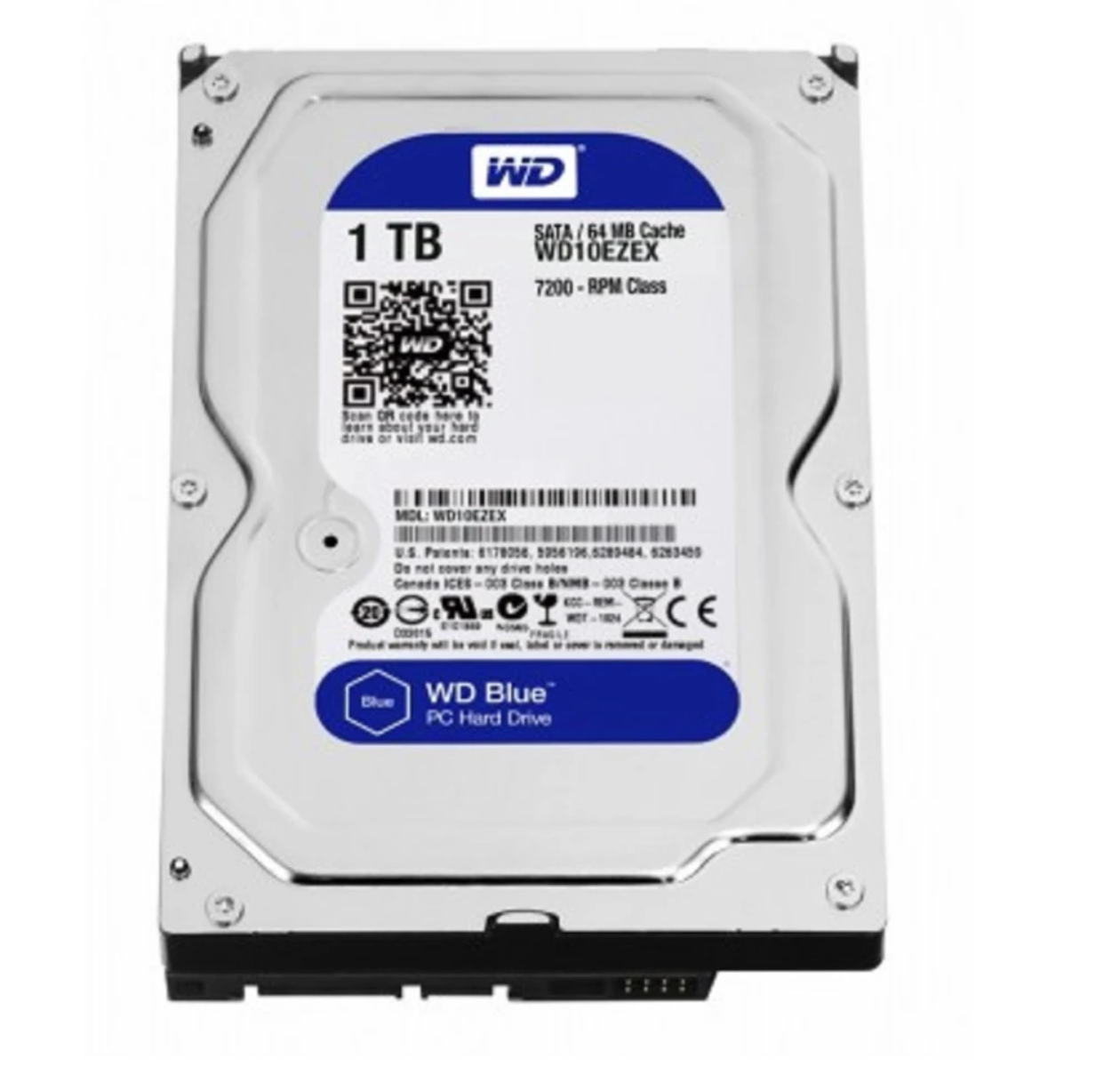 Disco Duro Interno, WD10EZEX, Blue 3.5, Pulgadas, 1TB, SATA III, 6 Gbit/s, 7200RPM, 64MB Cache