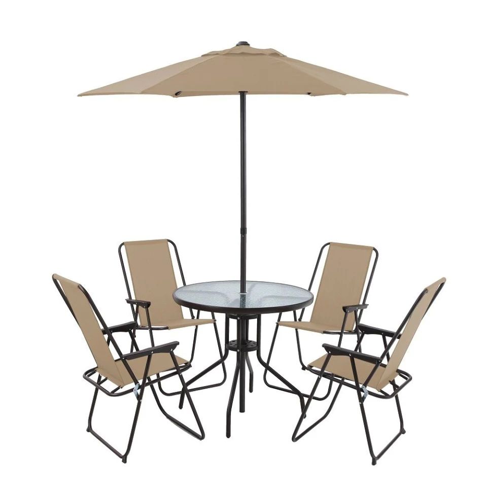 Comedor Desayunador Redondo 6 Piezas Beige