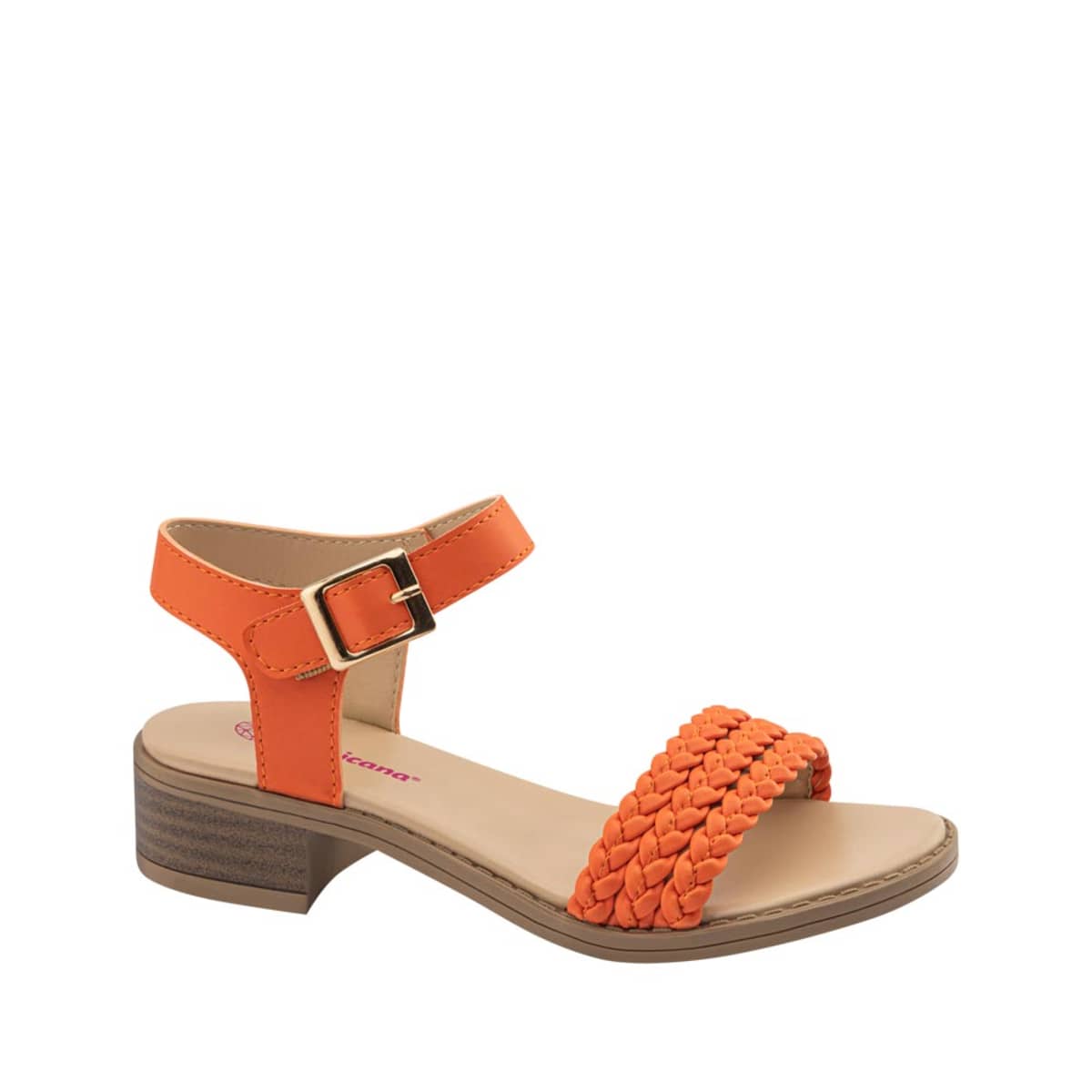 Sandalias casuales con tacón marca Banana Price, color naranja, para niña, mod. 1084229