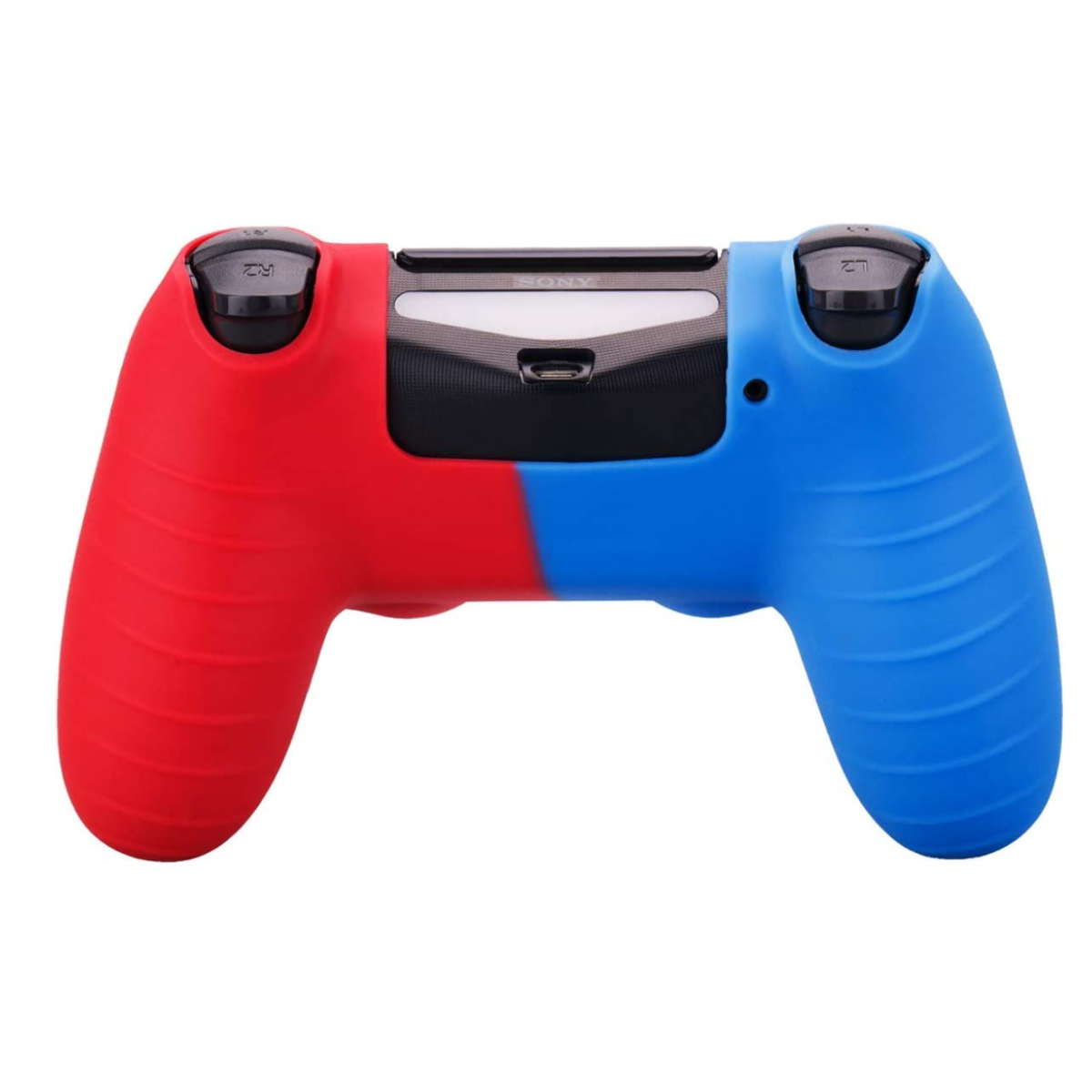 Funda Texturizada Silicona Compatible Playstation 4 (Rojo y Azul)