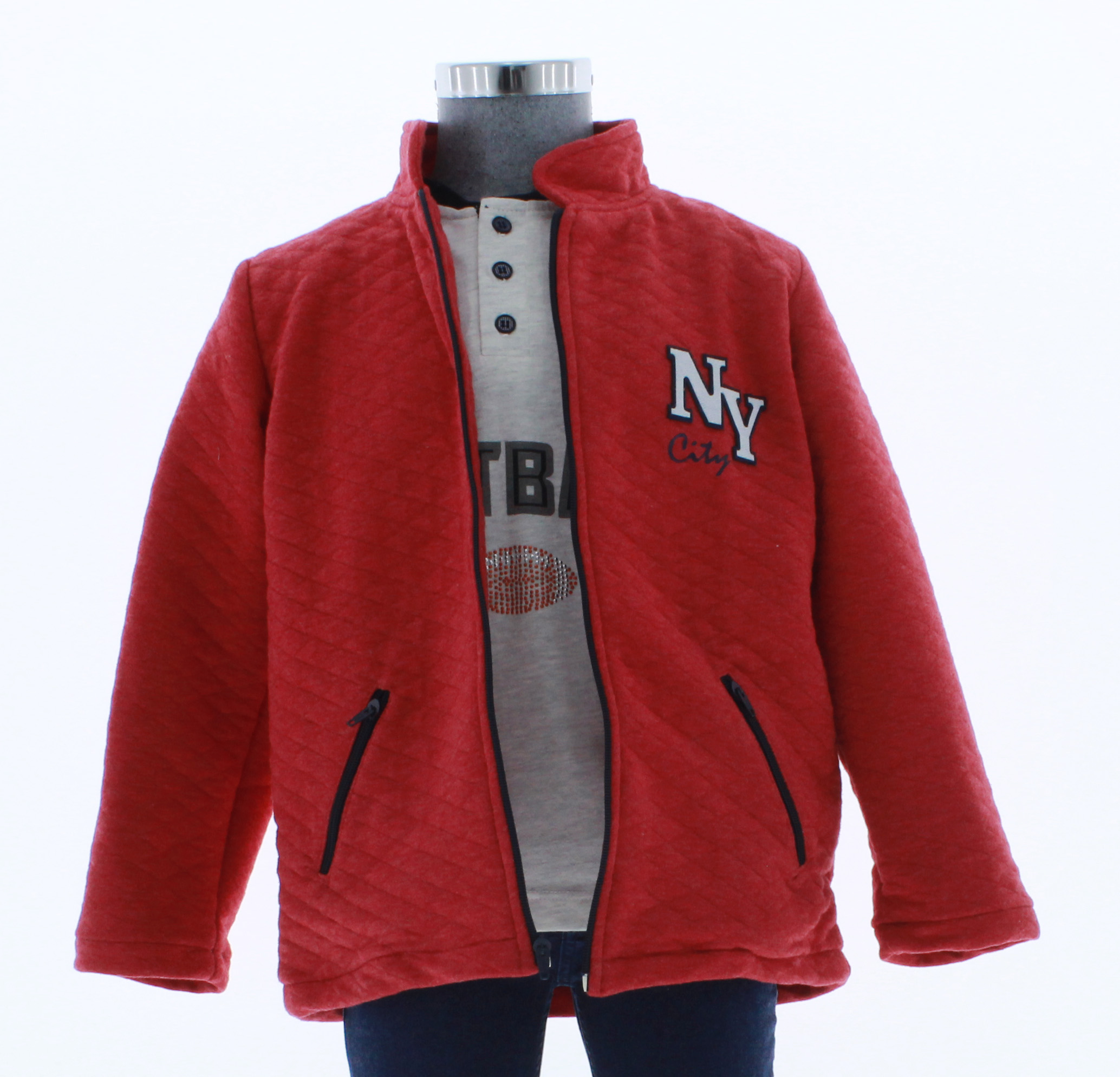 Chamarra Niño Algodón Roja 3224 3 a 16 Años.