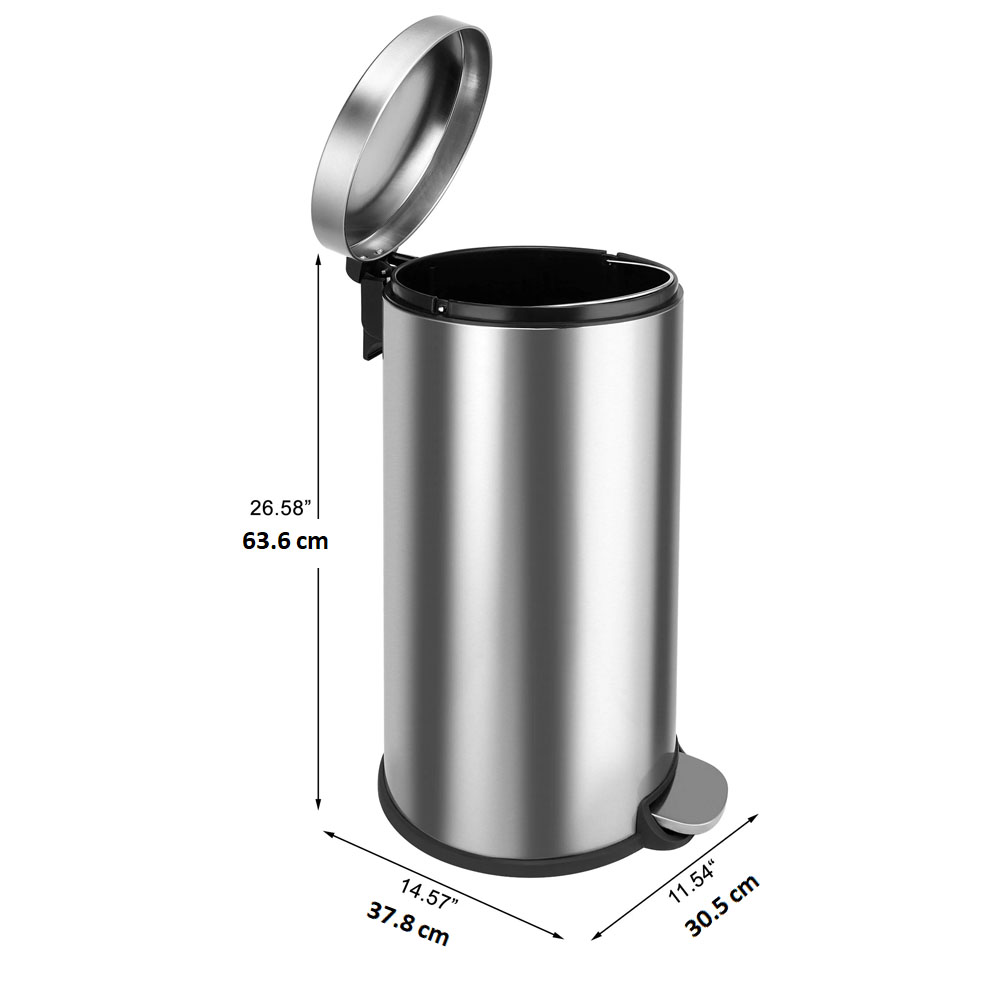 Bote de Basura de Acero Inoxidable con Pedal 30 litros