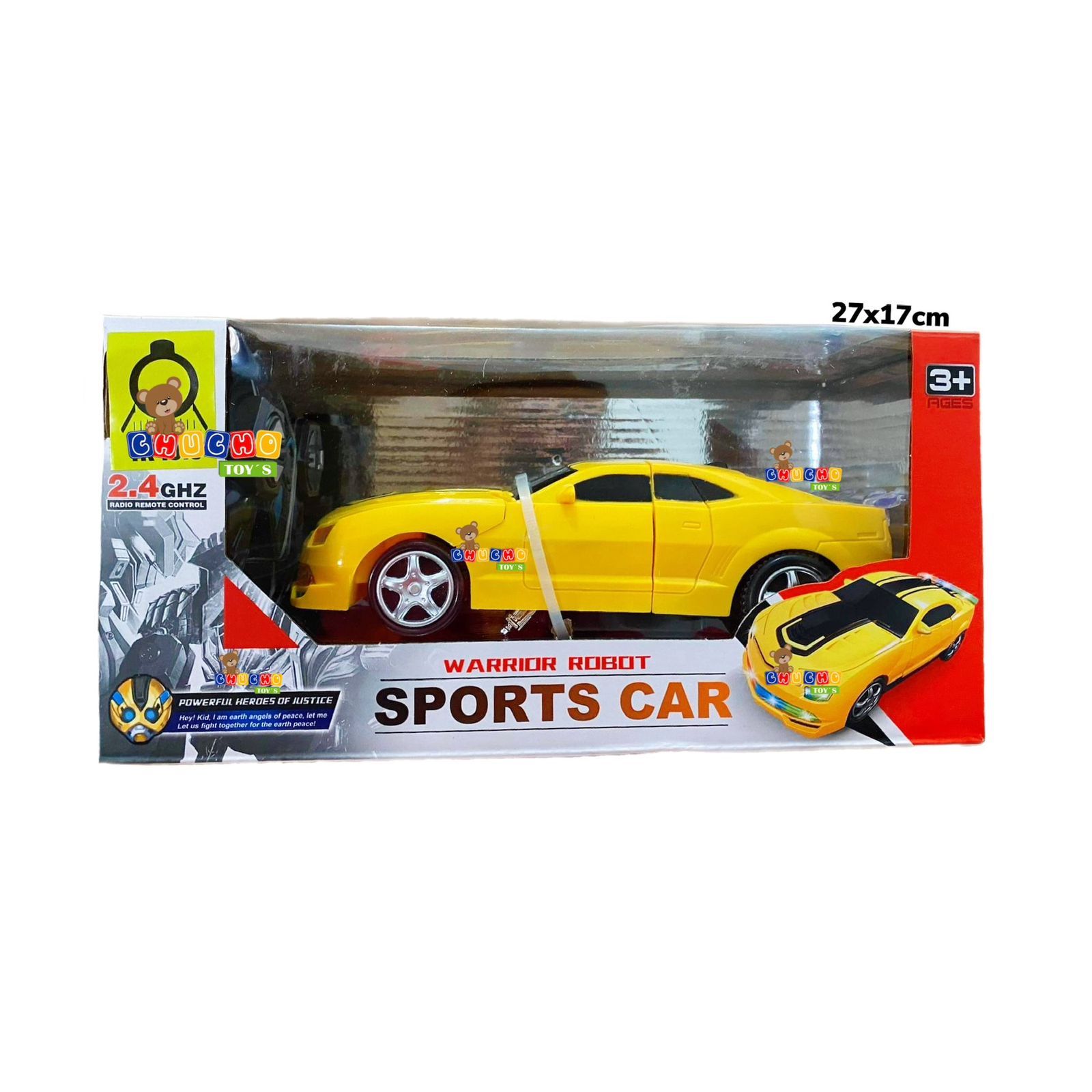 Camaro Robot Transformer Control Remoto Con Luz Juguete 3en1 