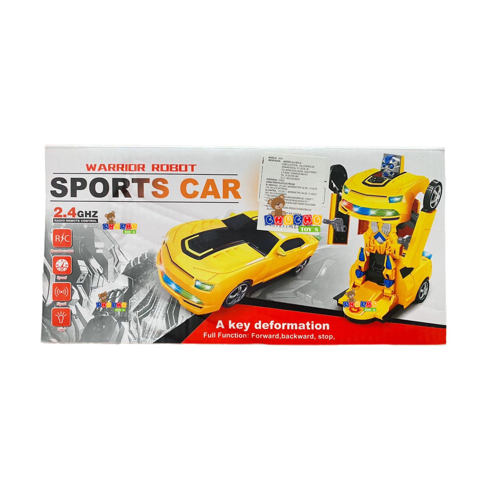 Camaro Robot Transformer Control Remoto Con Luz Juguete 3en1 