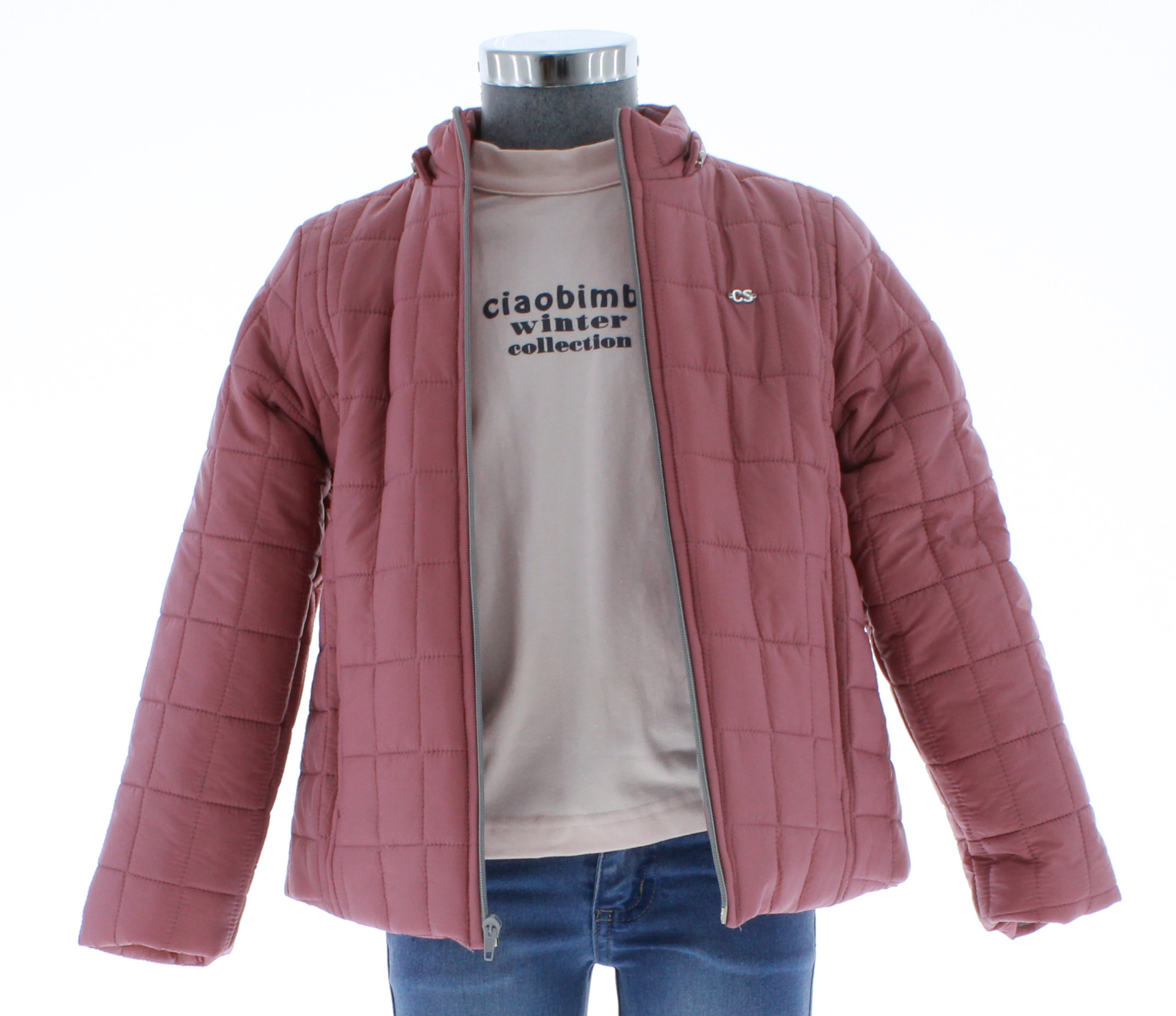 Chamarra Niña Rosa Forrada 3234 3 a 16 Años.