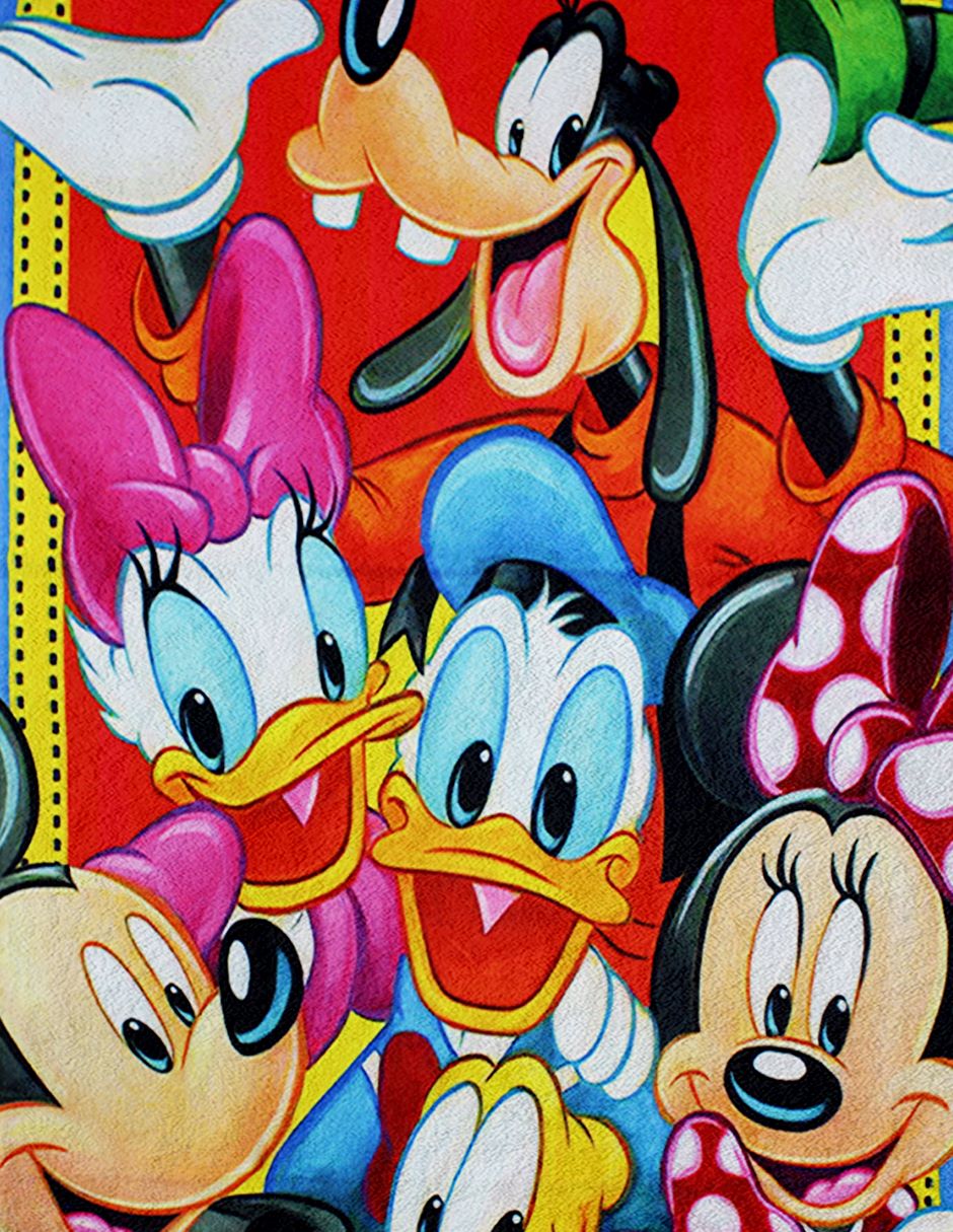 Toalla De Baño Diseño Mickey Mouse Play House Microfibra de Poliéster