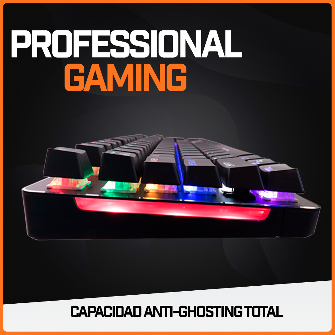 Teclado Mecánico Gamer Usb Profesional Rgb Aluminio Rojo