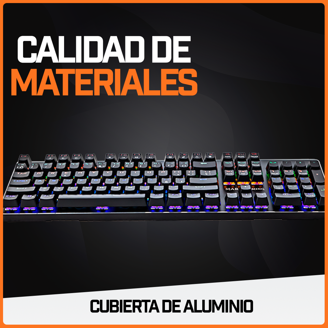 Teclado Mecánico Gamer Usb Profesional Rgb Aluminio Rojo