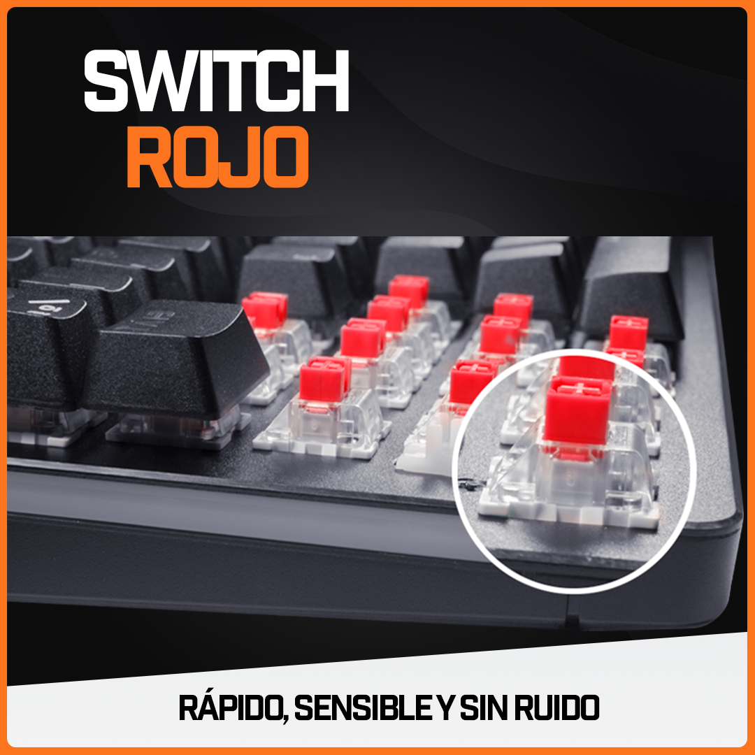 Teclado Mecánico Gamer Usb Profesional Rgb Aluminio Rojo