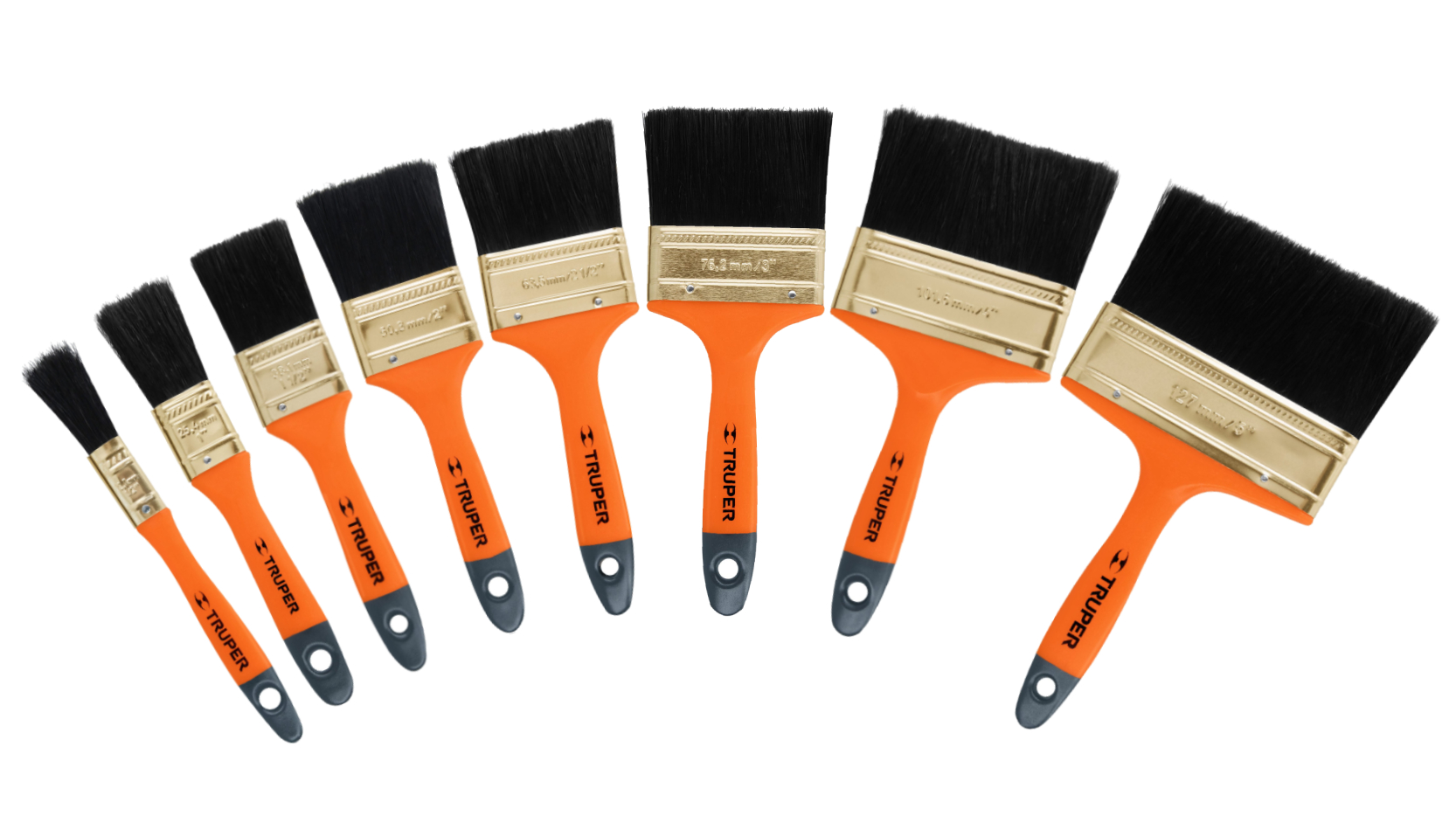 Kit De 8 Brochas Para Pintar Con Mango De Plastico Truper 1448