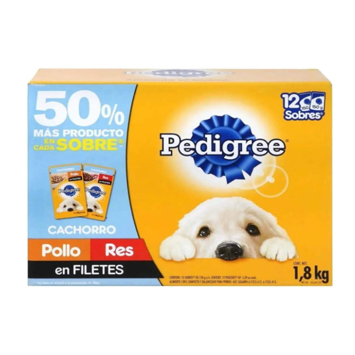 Alimento para Perro Pedigree Cachorro 12 pzas de 150g c/u