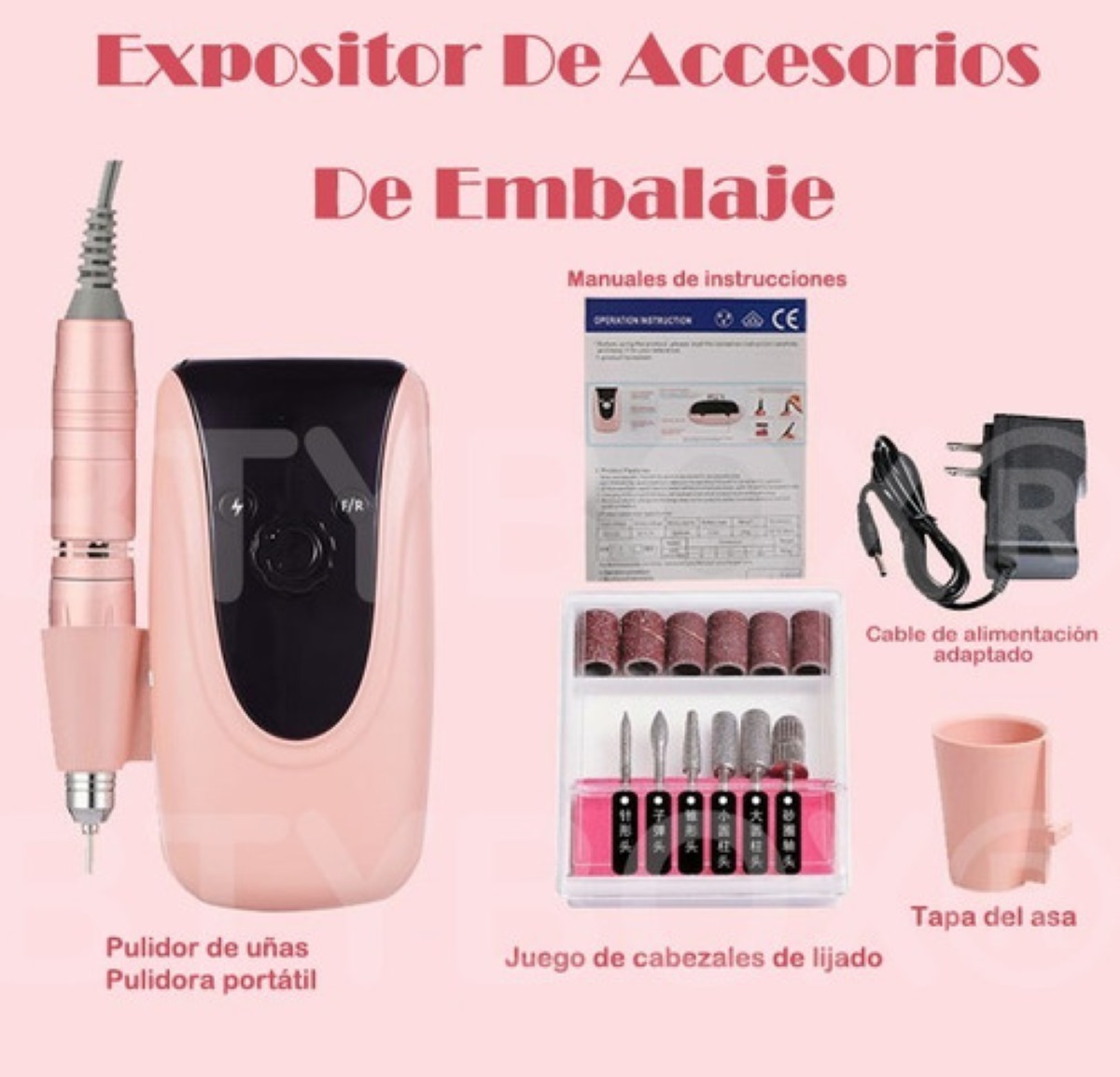 Esmeril Para Uñas Profesional Pulidora Uñas Set 35000 Rpm